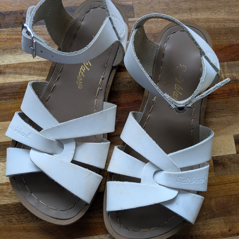 Salt Water Sandals by Hoy White Kids Sandals
